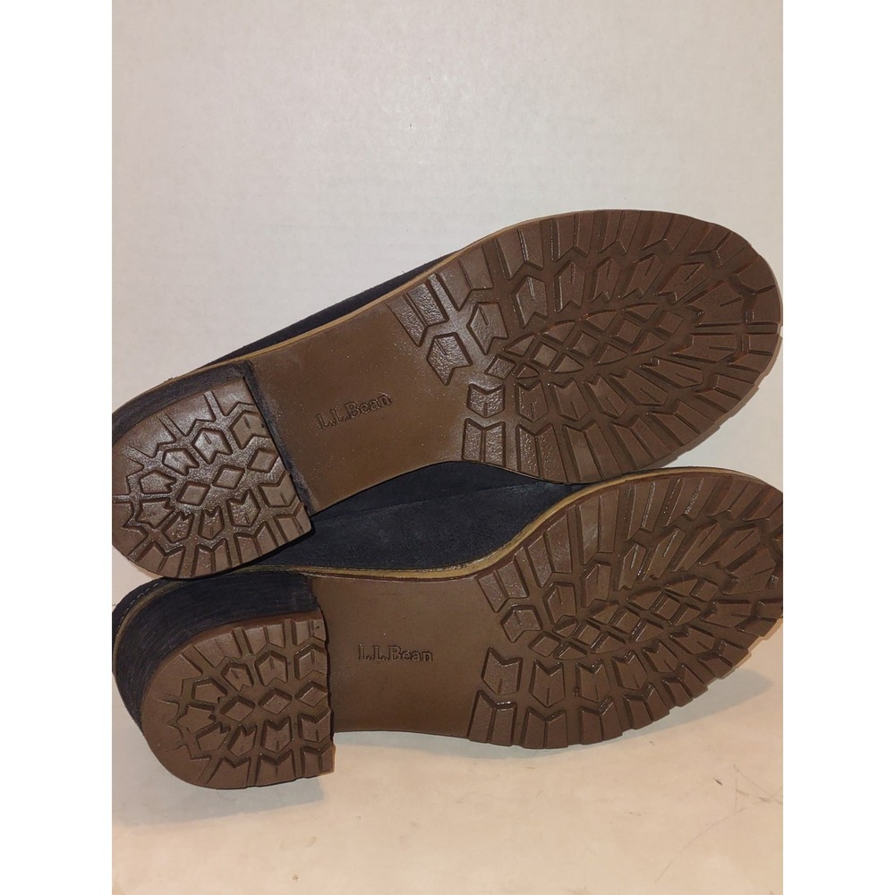 LL Bean Womens Navy Blue Suede Block Heel Mule Clogs 506029 Size 7.5 M Stacked - Picture 6 of 8